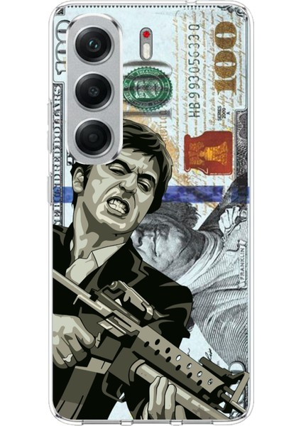 Tecno Camon 40 Pro Uyumlu Scarface Dolar Tasarımlı Baskılı Silikon Kılıf