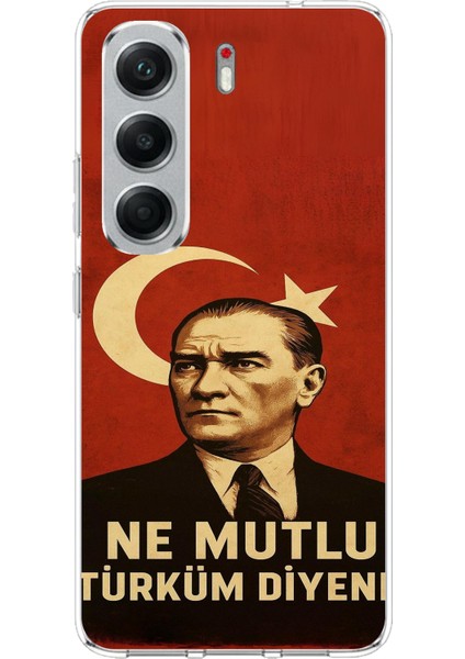 Tecno Camon 40 Pro Uyumlu Ne Mutlu Türkiye Bayrak Atatürk Baskılı Silikon Kılıf