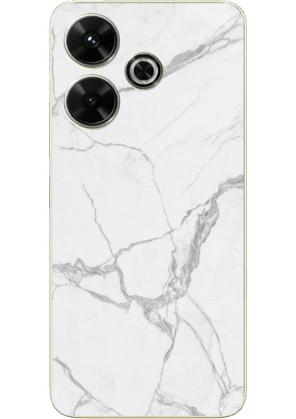 Redmi 13 Uyumlu Gri Mermer Baskılı Silikon Kılıf
