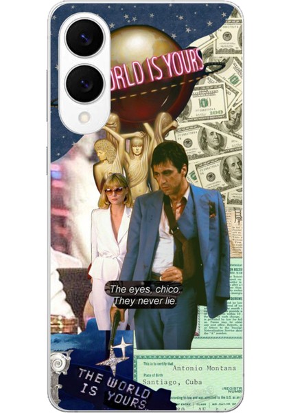 Samsung Galaxy S25 Edge Uyumlu Elvira Hancock & Tony Montana Tasarımlı Baskılı Silikon Kılıf