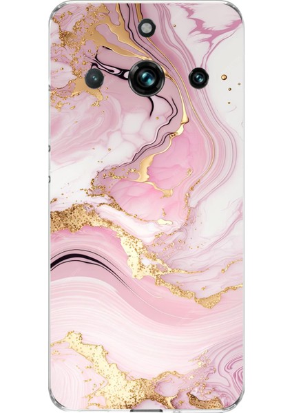Realme 11 Pro-Pro Plus Uyumlu Pembe Mermer Baskılı Silikon Kılıf