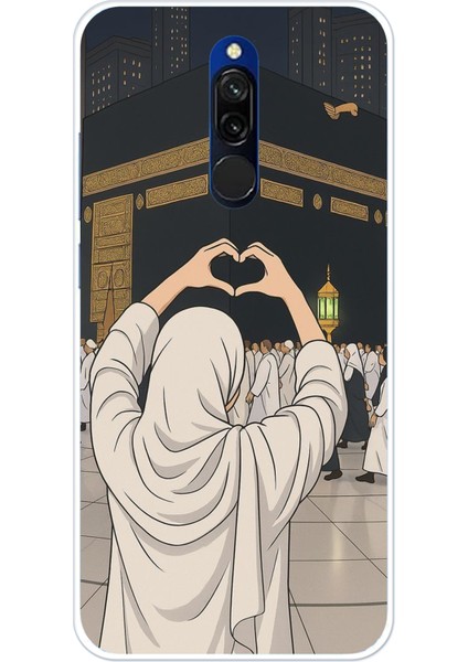 Redmi 8 Uyumlu Kabe Aşkı Baskılı Silikon Kılıf