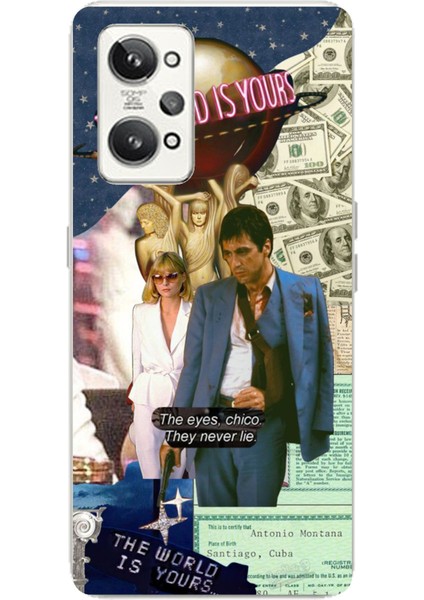 Realme Gt2 Pro Uyumlu Elvira Hancock & Tony Montana Tasarımlı Baskılı Silikon Kılıf