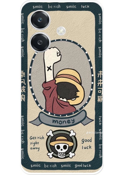 Oppo A3 Uyumlu One Piece Dolar Baskılı Silikon Kılıf