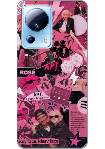 Xiaomi Mi 13 Lite Uyumlu Blackpink Kolaj Baskılı Silikon Kılıf