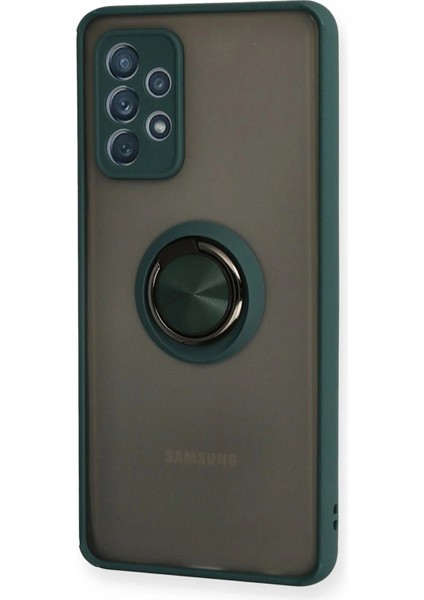 Samsung Galaxy A72 Kılıf Montreal Yüzüklü Silikon Kapak - Yeşil fiyatları