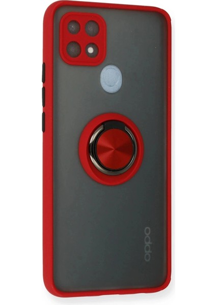 Oppo A15 Kılıf Montreal Yüzüklü Silikon Kapak - Kırmızı fiyatları