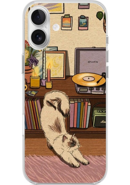 iPhone 16 Plus Uyumlu Nostaljik Köpek Tasarımlı Baskılı Silikon Kılıf