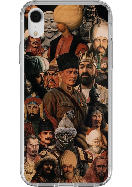 iPhone Xr Uyumlu Türk Büyükleri Kolaj Baskılı Silikon Kılıf