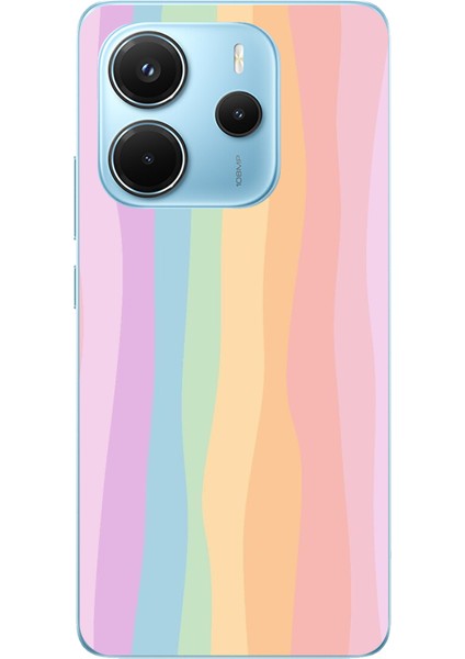 Redmi Note 14 4g Uyumlu Gökkuşağı Rengarenk Baskılı Silikon Kılıf