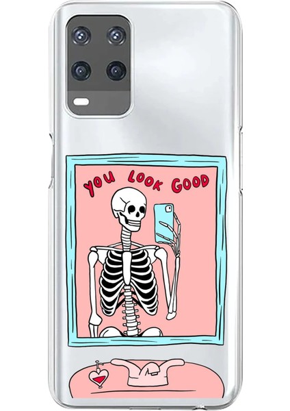 Oppo A54 Uyumlu You Look Good Iskelet Tasarımlı Baskılı Silikon Kılıf