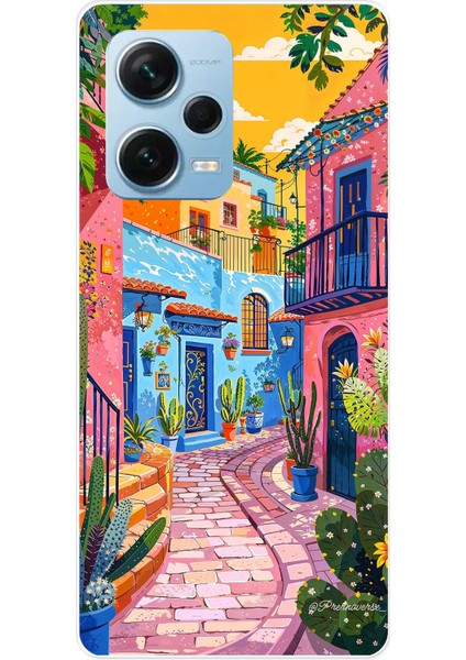 Redmi Note 12 Pro 5g Uyumlu Renkli Sanat Sokak Silikon Kılıf