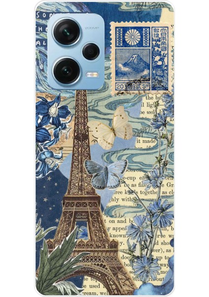 Redmi Note 12 Pro 5g Uyumlu Paris ve Eyfel Kulesi Baskılı Silikon Kılıf