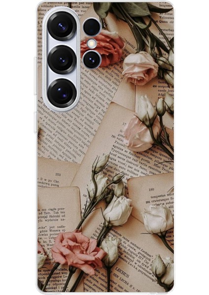 Samsung Galaxy S25 Ultra Uyumlu Retro Gazete Güller Tasarımlı Baskılı Silikon Kılıf