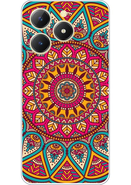 Realme C61 Uyumlu Mandala Baskılı Silikon Kılıf