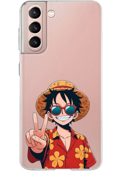 Samsung Galaxy S21 Uyumlu Monkey D. Luffy Tasarımlı Baskılı Silikon Kılıf