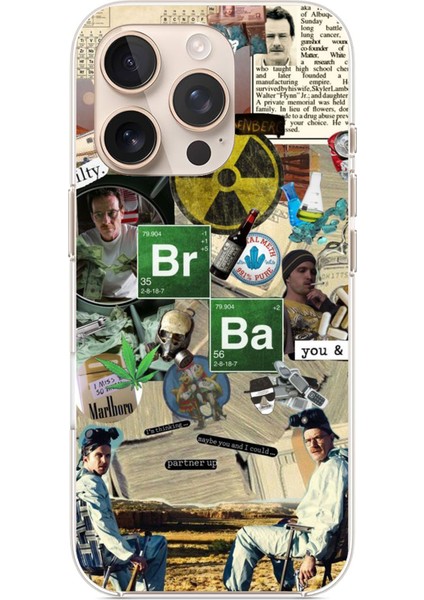 iPhone 16 Pro Max Uyumlu Breaking Bad Kolaj Baskılı Silikon Kılıf