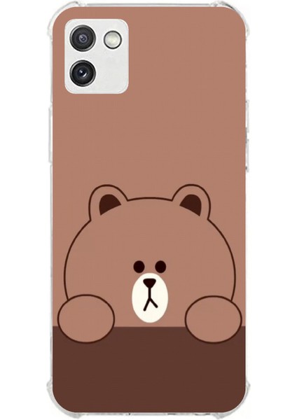 Samsung Galaxy A03 Uyumlu Kahverengi Ayı Tasarımlı Baskılı Silikon Kılıf
