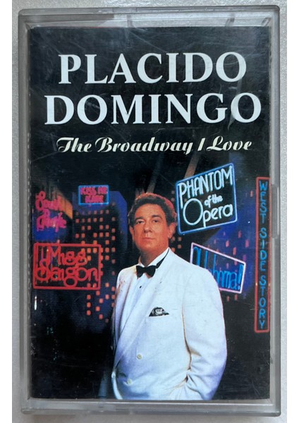 Placido Domingo The Broadway I Love Kaset (Orijinal Dönem Kağıt Baskı Kaset)