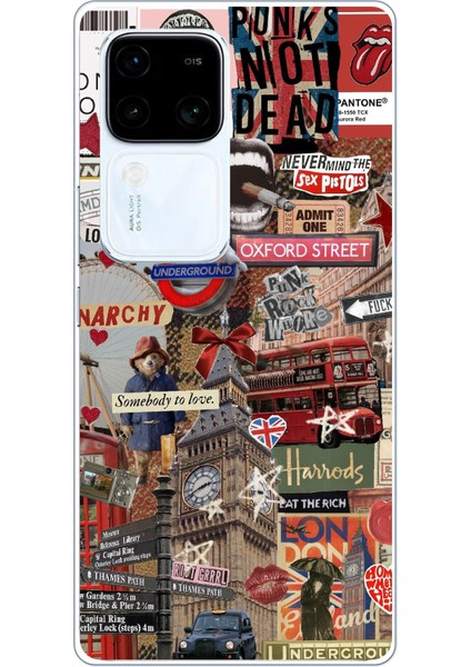 Vivo V30 Uyumlu Londra Baskılı Silikon Kılıf