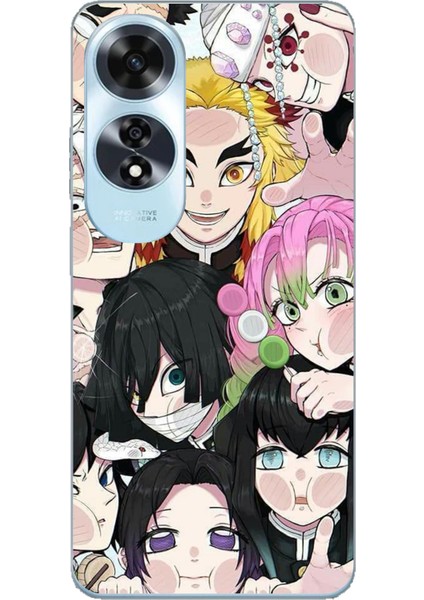 Oppo A60 Uyumlu Demon Slayer Manga Baskılı Silikon Kılıf