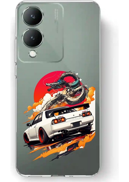 Vivo Y17S Uyumlu Gtr Güneş Ejderha Tasarımlı Baskılı Silikon Kılıf