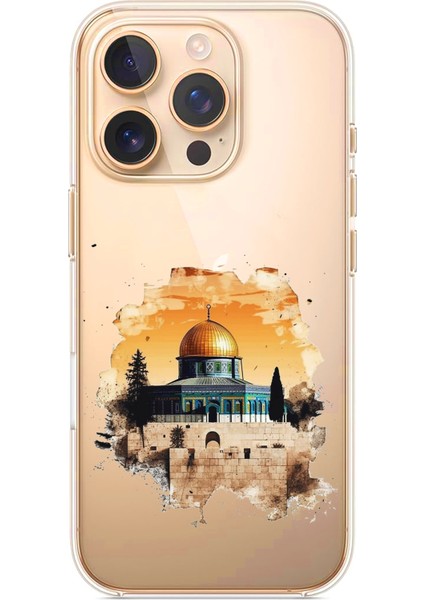 iPhone 16 Pro Uyumlu Mescid-I Aksa Tasarımlı Baskılı Silikon Kılıf