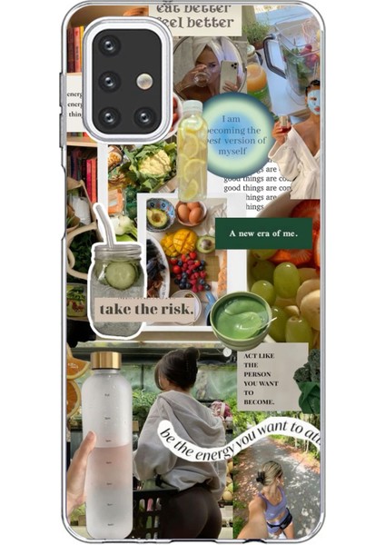 Samsung Galaxy M31S Uyumlu Sağlıklı Yaşam Diyet Motivasyon Baskılı Silikon Kılıf