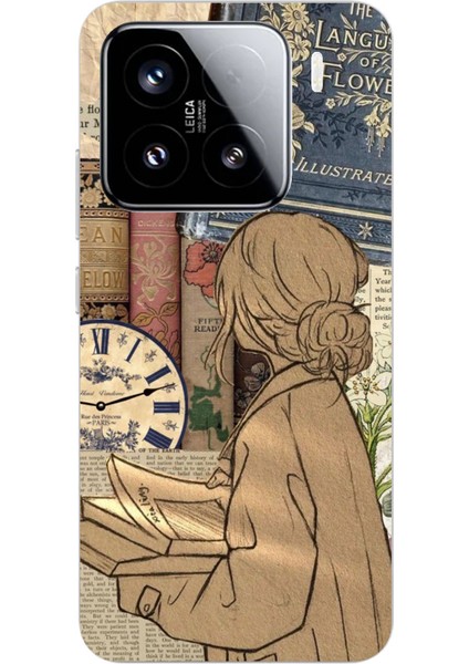 Xiaomi Mi 15 Pro Uyumlu Retro Gazete Kadın Tasarımlı Baskılı Silikon Kılıf