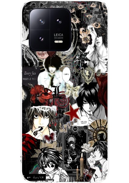 Xiaomi Mi 13 Uyumlu Death Note Kolaj Tasarımlı Baskılı Silikon Kılıf