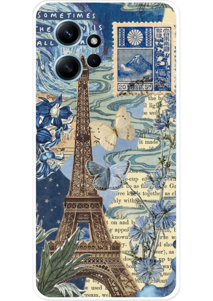 Redmi Note 12 4g Uyumlu Paris ve Eyfel Kulesi Baskılı Silikon Kılıf