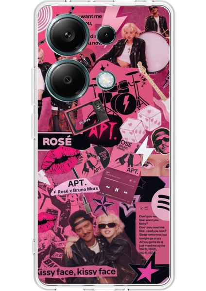 Redmi Note 13 Pro 4g Uyumlu Blackpink Kolaj Baskılı Silikon Kılıf