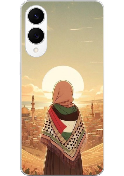 Samsung Galaxy S25 Edge Uyumlu Filistine Özgürlük Kız Baskılı Silikon Kılıf