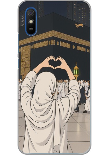 Redmi 9A Uyumlu Kabe Aşkı Baskılı Silikon Kılıf