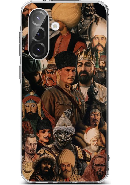 Samsung Galaxy A56 Uyumlu Türk Büyükleri Kolaj Baskılı Silikon Kılıf