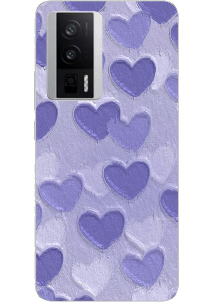 Poco F5 Pro Uyumlu Mor Kalpler Tasarımlı Baskılı Silikon Kılıf