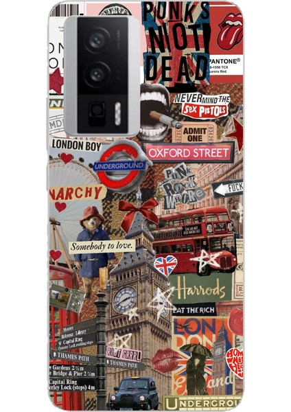 Poco F5 Pro Uyumlu Londra Baskılı Silikon Kılıf