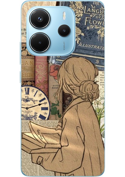 Redmi Note 14 4g Uyumlu Retro Gazete Kadın Tasarımlı Baskılı Silikon Kılıf