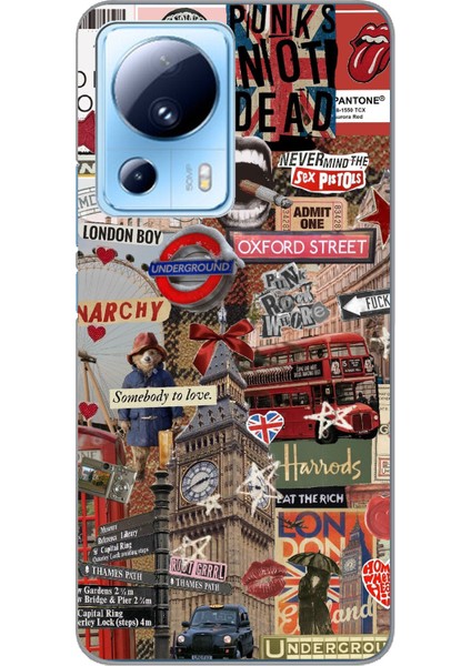 Xiaomi Mi 13 Lite Uyumlu Londra Baskılı Silikon Kılıf