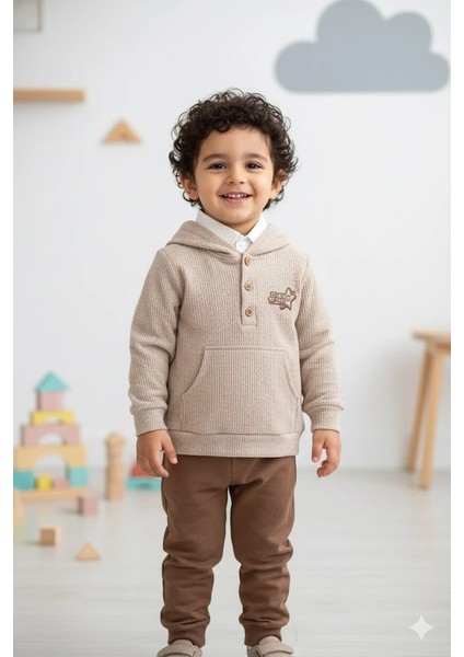 Erkek Çocuk Sweatshirtlü Gömlekli Pantolonlu 3'lü Takım fiyatları