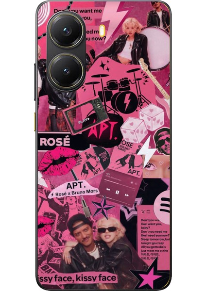 Poco X7 Pro Uyumlu Blackpink Kolaj Baskılı Silikon Kılıf