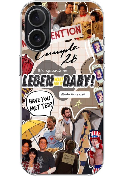 iPhone 17 Uyumlu Retro Gazete How I Met Your Mother Tasarımlı Baskılı Silikon Kılıf