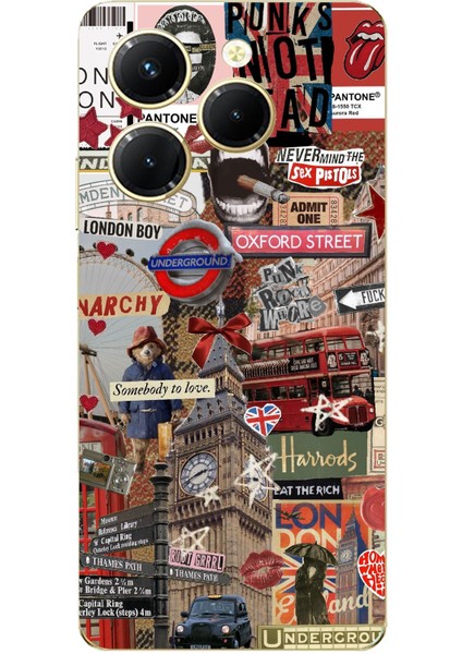 Tecno Spark 20 Pro Uyumlu Londra Baskılı Silikon Kılıf