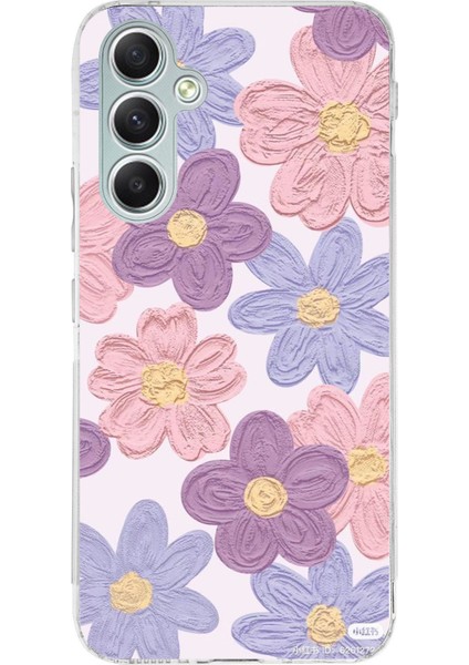 Samsung Galaxy A34 Uyumlu Renkli Papatyalar Sulu Boya Baskılı Silikon Kılıf