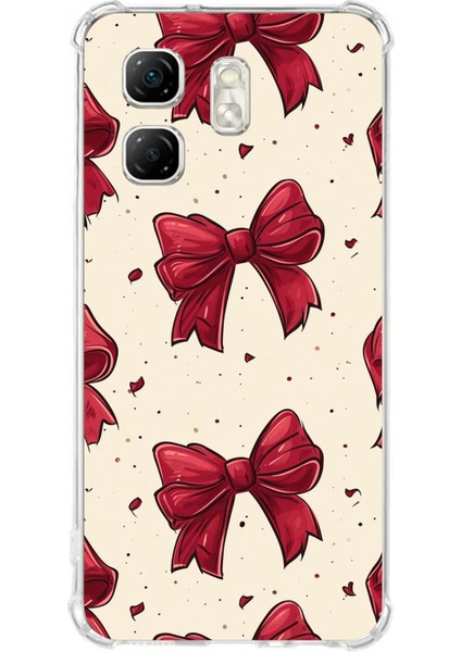 Infinix Hot 50I - Smart 9 Uyumlu Büyük Kırmızı Fiyonklar Baskılı Silikon Kılıf