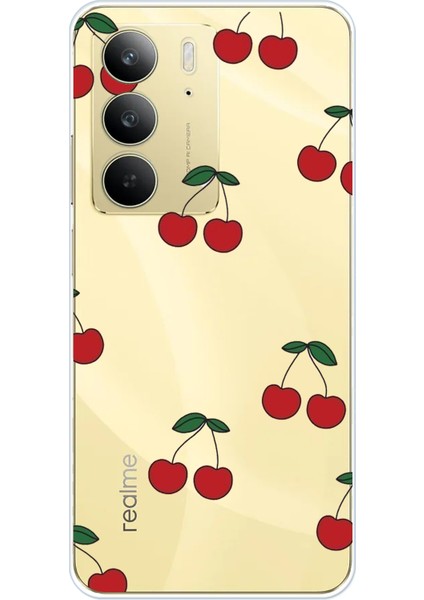 Realme C75 Uyumlu Kirazlar Tasarımlı Baskılı Silikon Kılıf
