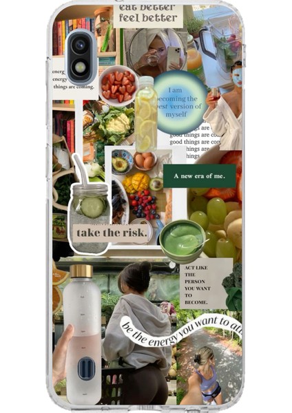 Samsung Galaxy J8 - A6 Plus Uyumlu Sağlıklı Yaşam Diyet Motivasyon Baskılı Silikon Kılıf