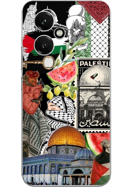 Honor 400 Uyumlu Filistin Özgürlük Kolajı Baskılı Silikon Kılıf