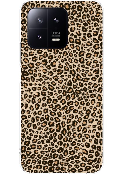 Xiaomi Mi 13 Uyumlu Leopar Tasarımlı Baskılı Silikon Kılıf