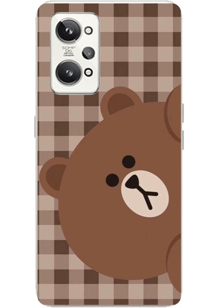 Realme Gt2 Pro Uyumlu Kahverengi Ayı Yan Tasarımlı Baskılı Silikon Kılıf